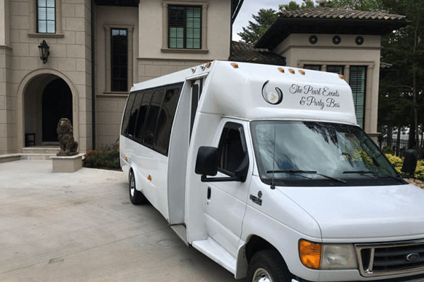 white luxury bus